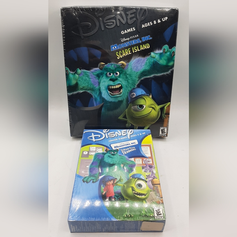 Rare Disney Monsters Inc CD-ROM Computer Games Scream Team Training Scare Island
